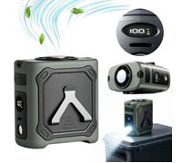Ventilateur de taille, refroidissement par glace, autonomie ultra-longue, silencieux, ABS+PC, 9.1x7.2x11.6 cm, Vert