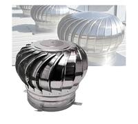 Ventilateur de toit à turbine en acier inoxydable - Maintient la circulation de l'air intérieur - 4 pieds de montage - Pour séchoir à la maison, conduit, abri de jardin
