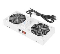 Ventilateur de toit DIGITUS pour boîtier mural, débit d'air de 276 m³/h, 2x ventilateur, thermostat, gris (RAL 7035)