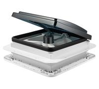 Ventilateur de toit pour camping-car - 12 V avec LED 8 W - 6 vitesses - Fonction avant/arrière - Étanchéité IP68 - Ouverture 28 x 28 cm - Blanc/Noir