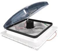 Ventilateur de toit pour camping-car/caravane - 3 vitesses - Télécommande - Réversible - Capteur de pluie - Prise UE - Pile incluse - Marron