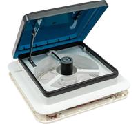 Ventilateur de toit pour camping-car/caravane - Ventilateur de toit - 25,4 cm, silencieux 33 dB, éclairage LED, démarrage manuel, découpe 28×28 cm, dimensions extérieures 36×36 cm - Noir