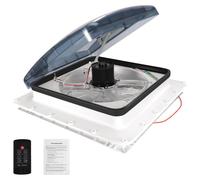 Ventilateur de toit pour camping-car - Ventilateur de toit 12V pour véhicule de loisirs - 3 vitesses - Réversible - Détecteur de pluie - Surveillance de la température - Télécommande - Plastique