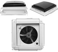 Ventilateur de toit pour camping-cars, 3 vitesses, mécanisme de levage manuel, BLANC