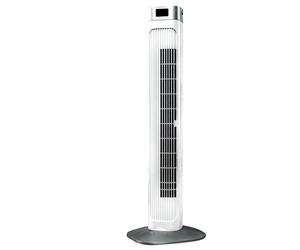 Ventilateur de tour blanc Ventilateur Stand Oscillant, Télécommande Affichage LED Mode été hiver, Hauteur 95,5 cm