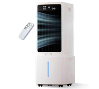 Ventilateur de Tour de Refroidissement sans Lame de 12 L, Refroidisseur de Marais par évaporation Portable, 4 Blocs de Glace, minuterie de 7,5 h pour Le Bureau intérieur