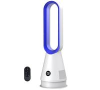 Ventilateur de tour oscillant à 80° avec affichage LED, 32dB Circulateur d'air silencieux pour le bureau à domicile.Fonctionnalités 8 vitesses, 8H minuterie et télécommande pour améliorer le confort e