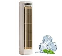 Ventilateur de tour portable à as de refroidissement, mini refroidisseur d'air rechargeable USB avec 3 vitesses et écran tactile LED, batterie 2000mAh pour les voyages de bureau à domicile, humidifica