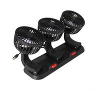 Ventilateur de voiture à 3 têtes USB 5 V, rotatif à 360° en métal et plastique, flux d'air puissant pour camion pour camping-car, bateau, van, SUV, camping-car, caravane, bureau