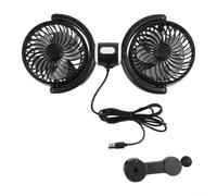 Ventilateur de voiture à double appuie-tête avec 3 réglages de vitesse et angle réglable, alimenté par USB pour siège arrière pour camions, camionnettes, SUV, camping-cars, ventilateur de circulation
