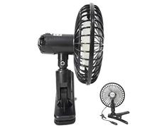 Ventilateur de voiture clip, ventilateur de refroidissement portable, 9,06 x 8,66 po 360 °, refroidisseur d'air rotatif, capacité de vent fort, ventilateur à vitesse réglable pour berceaux de bébé, bi
