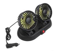 Ventilateur de voiture rotatif à 360° à double tête pour siège arrière (12 | Double flux d'air variable, rotation à 360 degrés, alimentation USB 5 V, s'adapte aux porte-gobelets