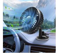 Ventilateur de voiture USB à ventouse, ventilateur portable 12 V/24 V, trois vitesses, adapté aux tableaux de bord. lan