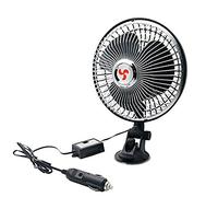 Ventilateur de voiture, ventilateur de refroidissement silencieux portable Riloer 12 / 24V pour camping de voyage, avec prise allume-cigare, rotation 360