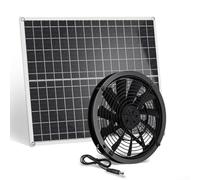 Ventilateur d'échappement solaire 20 W avec maille métallique pour poulailler abri de jardin ventilation IP65 résistant aux intempéries panneau monocristallin kit noir
