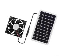 Ventilateur d'échappement solaire 25 W avec port DC5521 et panneau de 157 x 94 mm pour clapier, niche ou jardin par temps chaud