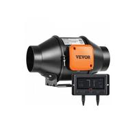 Ventilateur d'Extraction 100 mm Extracteur d'Air Conduit 348 m³/h 25 W Régulateur Température Humidité Silencieux Moteur Électriqu