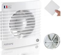 Ventilateur d'extraction Airope Silenta 100, 100 mm, clapet anti-retour, moustiquaire, 7 W, 26 dBA, silencieux, montage mural, salle de bains/cuisine/WC
