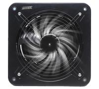 Ventilateur d'extraction, boîtier métallique, débit d'air de 2 677 m³/h, niveau sonore de 50 à 60 dB, puissance absorbée de 107 W, compatibilité polyvalente