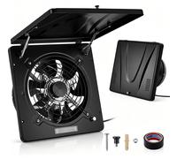Ventilateur d'extraction de 25 cm - Ventilateur mural et de fenêtre industriel - Débit d'air de 2100 m³/h - Variateur de vitesse - 220V AC - Faible niveau sonore - Noir