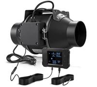 Ventilateur d'extraction EC, ventilateur de gaine avec débit variable de 360 m³/h, capteur de température/d'humidité pourintelligente. Ventilateur de gaine silencieux, idéal pour salle de bain, cuisin