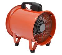 Ventilateur d'extraction industriel - Ventilateur de conduit / extracteur de fumée - 320 W - 43 m³/min - 25 cm - tuyau de 10 m - 220 V - acier galvanisé - orange