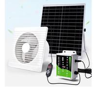 Ventilateur d'extraction Solaire, 200mm, 22W/36dB, IP65, Silencieux, Minuteur Réglable, Pour Poulailler, Hangar, Serres, Greniers