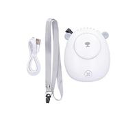 Ventilateur électrique de cou suspendu avec charge USB à 3 vitesses-blanc