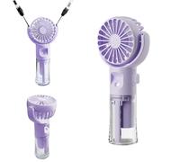 Ventilateur et brumisateur portatif WUDEUI, rechargeable, 4 vitesses, pour l'été, voyages, maquillage, maison, bureau, camping