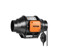 VEVOR Ventilateur de conduit en ligne, 102 mm, extracteur d'air silencieux 220 m³/h contrôleur de vitesse variable moteur CA, booster de refroidissement pour tentes de culture, culture hydroponique