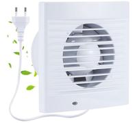 Ventilateur extracteur d'air silencieux - ZOR® - Valve anti-retour - Grille anti-moustique - 159x81x159 mm