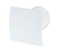 Ventilateur extracteur pour salle de bain - 125 mm - Muni d’une valve anti-retour de fumée - Aérateur de cuisine moderne avec panneau avant, blanc