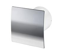 Ventilateur extracteur pour salle de bain - 125 mm - Muni d’une valve anti-retour de fumée - Aérateur de cuisine moderne avec panneau avant, chrome