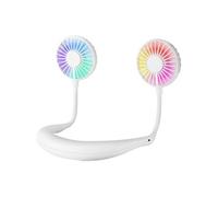 Ventilateur Frohud Cou Suspendu,Chargement USB,Portable Extérieur,98.6*75.5*68mm-Blanc