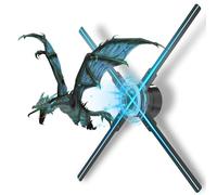 Ventilateur holographique 3D avec projecteur LED, affichage holographique pour la publicité, synchronisation de musique Bluetooth et télécommande, parfait pour vitrine, fêtes, Halloween et décoration