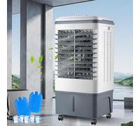 Ventilateur Humidificateur Évaporatif 20L, Rafraîchisseur d'Air Mécanique Grand Réservoir, Oscillation 120°, 2 Packs de Glace