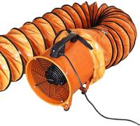 Ventilateur industriel de 3900 m³/h, 2800–3300 tr/min, avec un tuyau de 12 mètres – Ventilateur axial de 300 mm, 550 W, ventilateur de chantier, ventilateur et soufflerie pour chantier, atelier et asp