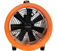 Ventilateur industriel de 3900 m³/h, 2800–3300 tr/min, avec un tuyau de 6 mètres – Ventilateur axial de 300 mm, 550 W, ventilateur de chantier, ventilateur et soufflerie pour chantier, atelier et aspi