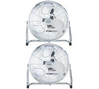 Ventilateur industriel de sol - Brasseur d'air - OCEANIC - 120 W - 3 vitesses - Ø 45 cm - Chromé - Lot de 2