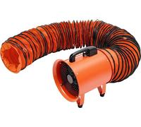 Ventilateur industriel - Souffleur de chantier avec tuyau de 10 m - Moteur en cuivre pur - 320 W - 220 V 50-60 Hz - Débit d'air 43 m³/min - IP44 - Orange