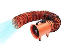 Ventilateur mobile - Ventilateur industriel / Ventilateur d'extraction - 320 W - 250 mm - 294 Pa - Avec tuyau - Orange