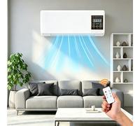 Ventilateur Mural Avec Télécommande,Climatiseur Mural Réversible Split,Climatiseur Sans Unité Extérieure,Air Conditioner,Ventilateur De Refroidissement Pour Cuisine,Chambre à Coucher (Blanc-1)