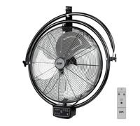 Ventilateur mural - EDM - 33520 - Noir - 120 W - 3 vitesses - 50 cm