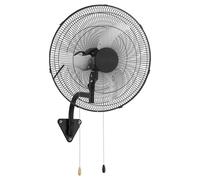 Ventilateur mural industriel - 57 cm. Ventilateur mural oscillant - 65 W. Moteur - 3 vitesses. Angle d'inclinaison réglable. Idéal pour atelier, garage, entrepôt, salle de sport. Couleur : noir