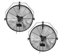 Ventilateur mural industriel SucceBuy 2x 120 W, 60 cm, oscillant avec 3 vitesses et angle d'inclinaison réglable, ventilateur puissant pour atelier, garage, entrepôt et salle de sport, noir