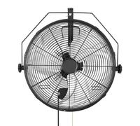 Ventilateur mural industriel SucceBuy 80 W, 56,5 cm, 6,4 m/s, ventilateur oscillant à 3 vitesses, IP44, ventilateur résistant à l'eau pour atelier, garage, entrepôt et salle de sport, noir