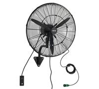Ventilateur mural industriel VEVOR 110 W, 67 cm, 7 m/s, oscillant, 3 vitesses, brumisateur et angle d'inclinaison réglable, ventilateur industriel pour atelier, garage, entrepôt, salle de sport, noir