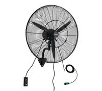 Ventilateur mural industriel VEVOR 115 W, 81 cm, 5,9 m/s, ventilateur mural oscillant à 3 vitesses, angle réglable et fonction brumisation, ventilateur industriel pour atelier, garage, entrepôt, salle