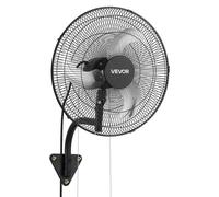 Ventilateur mural industriel VEVOR 59 W, 51 cm, 6,5 m/s, ventilateur mural oscillant à 3 vitesses et angle d'inclinaison réglable, ventilateur industriel professionnel pour atelier, garage, entrepôt,