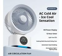 Ventilateur mural portable USB rechargeable HOMEFISH avec télécommande, pliable, oscillant, avec veilleuse, rafraîchisseur d'air domestique rechargeable model